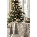 Baumwoll-Canvas -Patchwork Weihnachten Leinenlook Sand-1