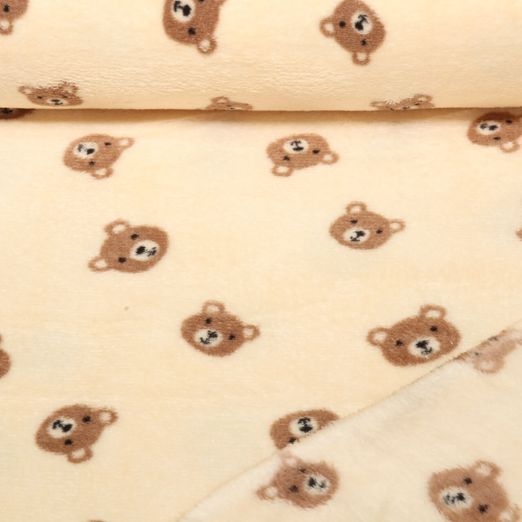 Wellness Fleece - Doubleface Bären Beige