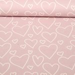 Baumwoll-Flanell - Herzen Rosa-0