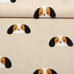Baumwoll-Flanell - Hunde Beige-0