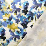 Satyna wiskozowa - Cyfrowy nadruk akwarela niebieska