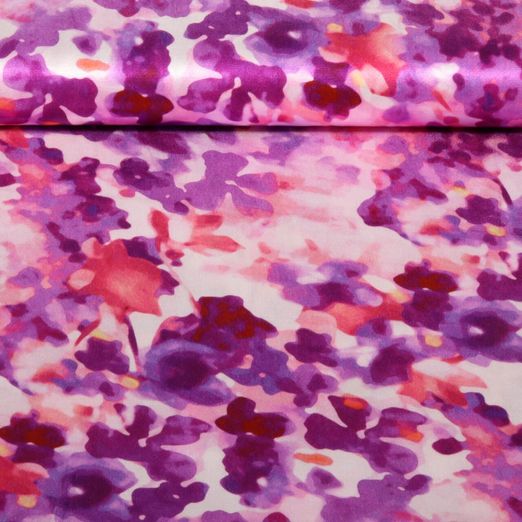 Viskose-Satin - Digitaldruck Aquarell Lila