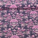 Baumwoll-Cretonne - Florale Ornamente Lila