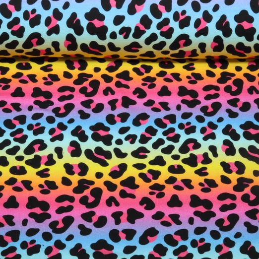 Sommersweat - French Terry Digitaldruck Leo Streifen Multicolor