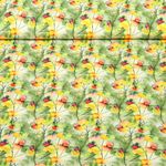 Popeline de coton - Fleurs Vert