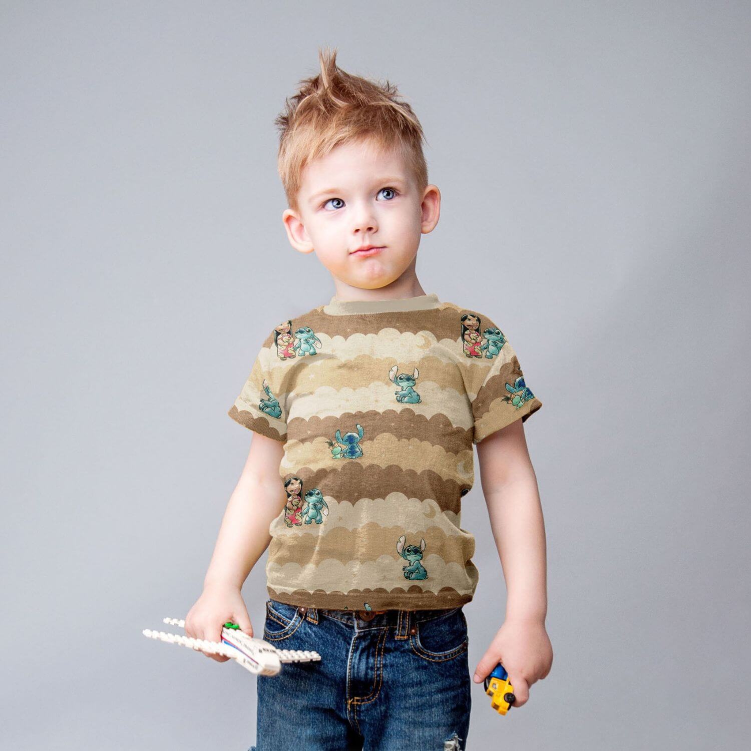 Jersey - Digitaldruck Lilo & Stitch Wolken Braun-1 Jersey - Digitaldruck Lilo & Stitch Wolken Braun-1