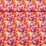 Popeline de coton - Fleurs Violet