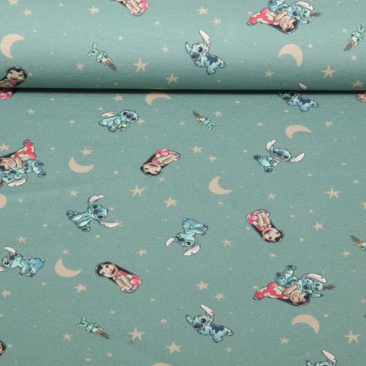 Jersey - Digitaldruck Lilo & Stitch Monde Dunkelmint