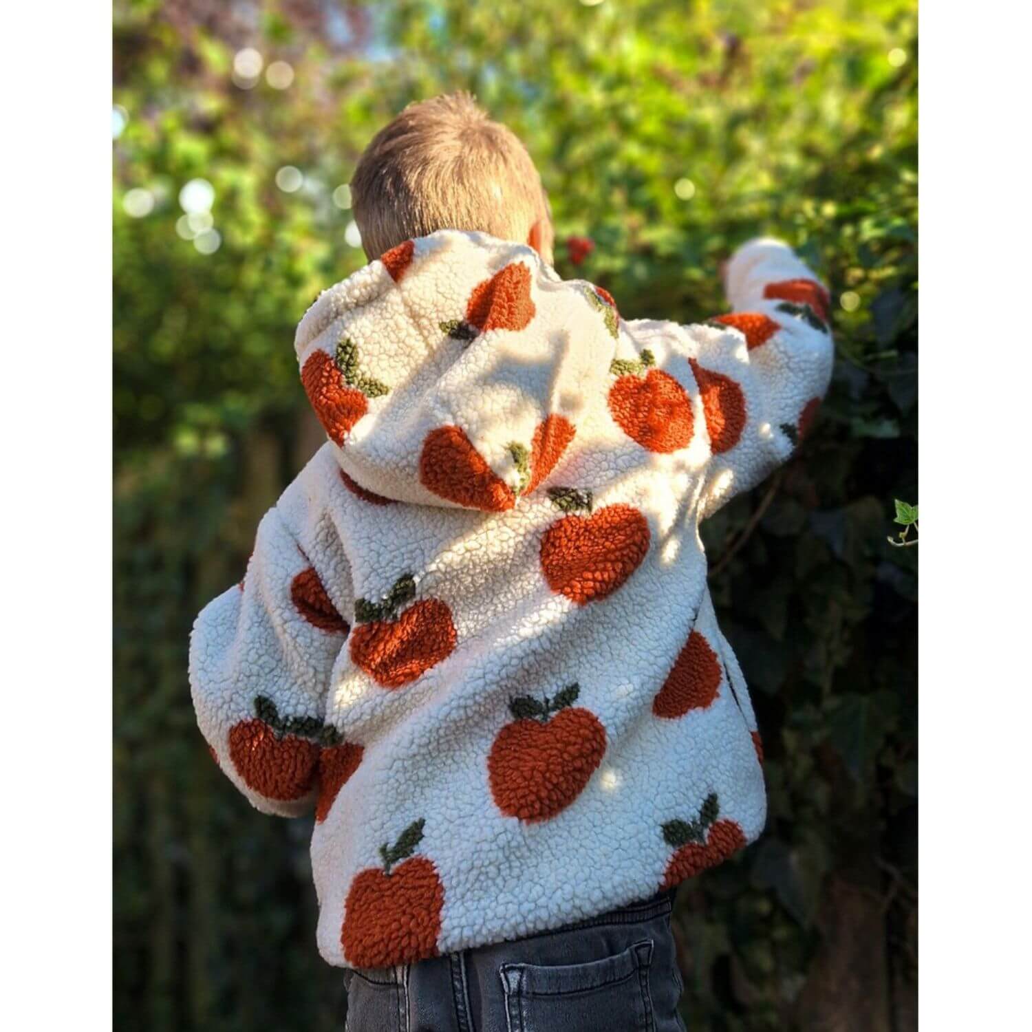 Teddyfleece - Äpfel Ecru-1 Teddyfleece - Äpfel Ecru-1