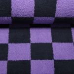 Teddyfleece - Buntes Karo Lila Navy