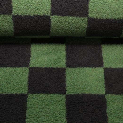Polaire teddy - Carreaux Vert Anthracite