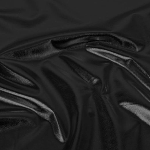 Faschingsstoff - Folienjersey Lamé Uni Schwarz Faschingsstoff - Folienjersey Lamé Uni Schwarz