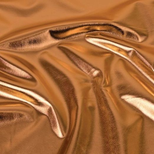 Faschingsstoff - Folienjersey Lamé Uni Bronze