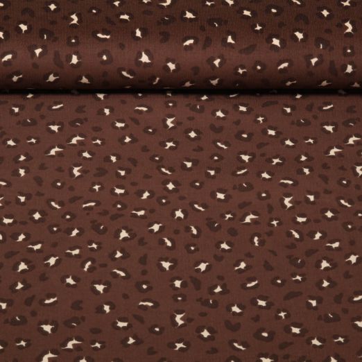 Babycord - Kleines Leomuster Schokobraun