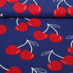 Coton enduit - Cerises Bleu roi