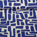 Beschichtete Baumwolle - Abstrakte Formen Weiß Blau