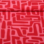 Beschichtete Baumwolle - Abstrakte Formen Rosa Rot