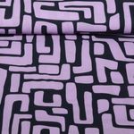 Beschichtete Baumwolle - Abstrakte Formen Navy Lila