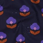 Coton enduit – fleurs navy