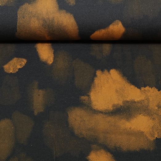 Sweat - French Terry Digitaldruck Camouflage Anthrazit Angeraut