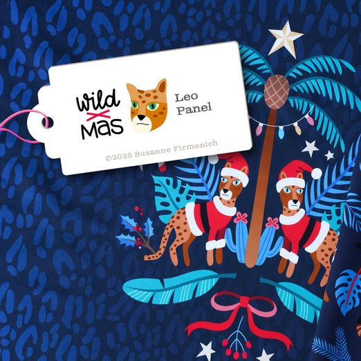 Bio Sommersweat Panel - HHL Wild XMAS 2025 Leo Navy Bio Sommersweat Panel - HHL Wild XMAS 2025 Leo Navy