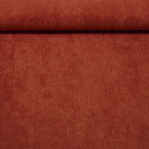 Babycord Mike - Stretch Uni 3mm Ziegelrot