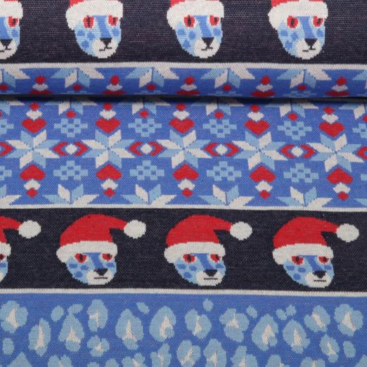 Bio Jacquard Jersey - HHL Wild XMAS 2025 - Nordic Leo Blau