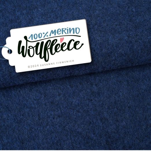 Merino Bio Wollfleece - Hamburger Liebe Dunkelblau Merino Bio Wollfleece - Hamburger Liebe Dunkelblau