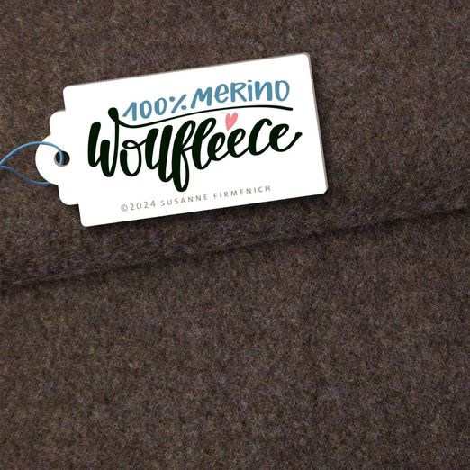 Merino Bio Wollfleece - Hamburger Liebe Braun Melange Merino Bio Wollfleece - Hamburger Liebe Braun Melange