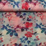 Bambusjersey - Digitaldruck Herbstblätter Blau