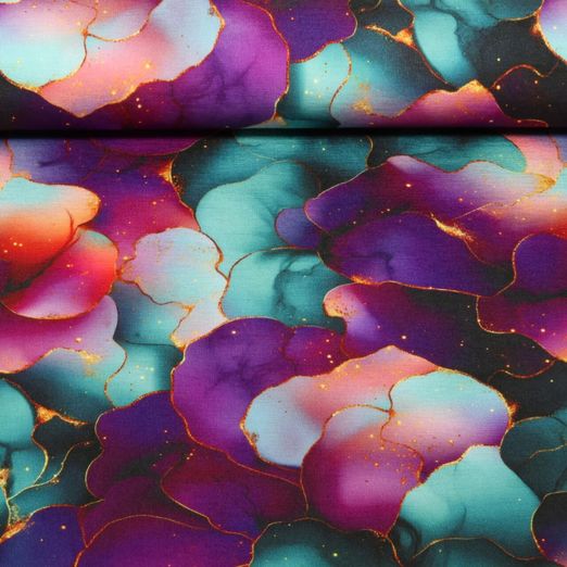 Bambusjersey - Digitaldruck Fantasy Multicolor Lila