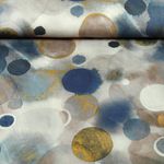 Bambusjersey - Digitaldruck Kreise Jeansblau