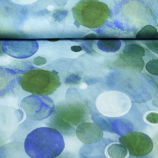 Bambusjersey - Digitaldruck Kreise Blau