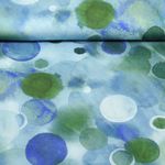 Bambusjersey - Digitaldruck Kreise Blau