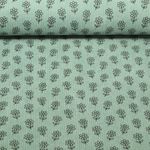 Babycord - Stretch Blumen Altgrün