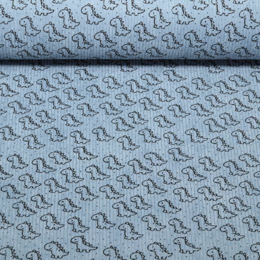 Babycord - Stretch Kleine Dinos Hellblau