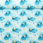 Jersey - Digitaldruck Himmelskörper Weiß Blau