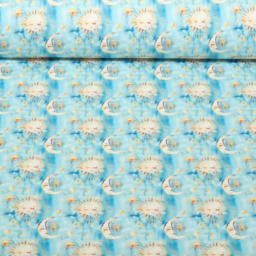 Jersey - Digitaldruck Himmelskörper Türkis