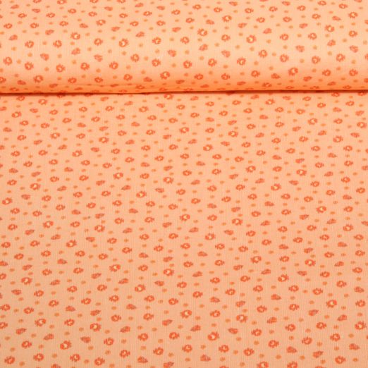 Babycord - Digitaldruck Mille Fleur Aprikot