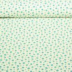 Babycord - Digitaldruck Mille Fleur Ecru Türkis