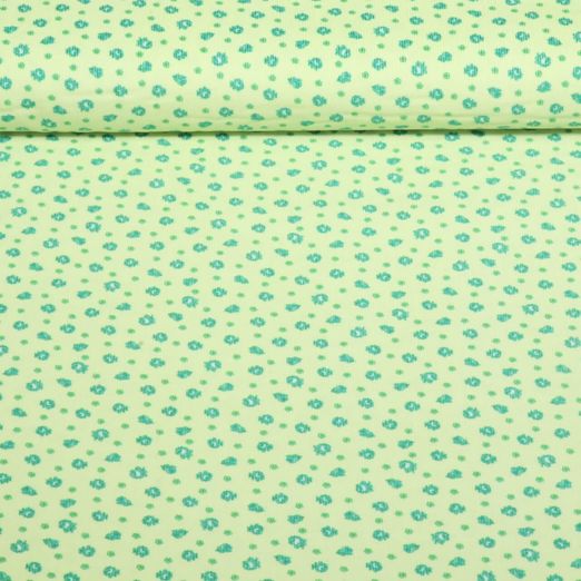 Babycord - Digitaldruck Mille Fleur Hellgrün