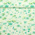 Babycord - Digitaldruck Aquarellblumen Ecru Grün
