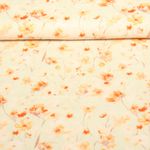 Babycord - Digitaldruck Aquarellblumen Beige Aprikot