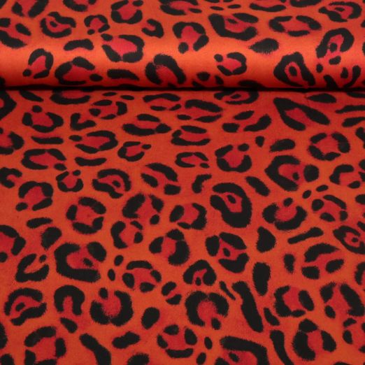 Viskose-Popeline - Digitaldruck Leo Rot