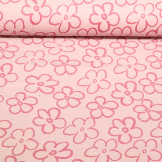 Babycord - Blumen Rosa