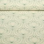 Seersucker - Cotton Vintage Blüten Ecru Grün