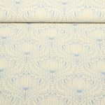 Seersucker - Cotton Vintage Blüten Ecru Blau