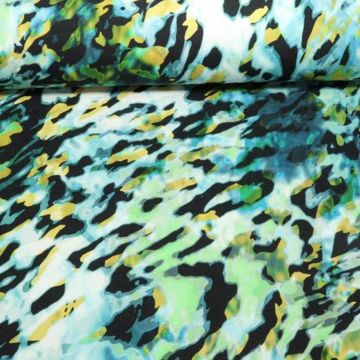 Sweat - French Terry Digitaldruck Leo Abstrakt Blau Angeraut