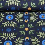 Sommersweat - French Terry Digitaldruck Blumen Navy