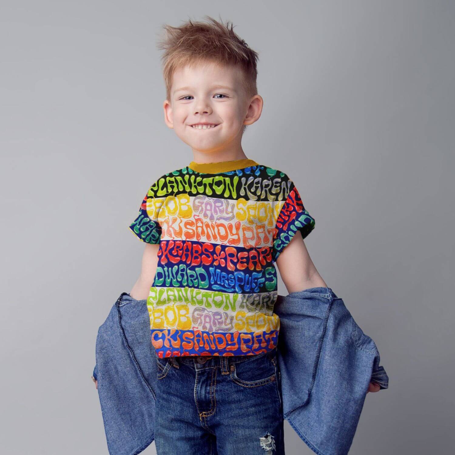 Jersey Impression digitale - Bob l'éponge Multicolore-1 Jersey Impression digitale - Bob l'éponge Multicolore-1